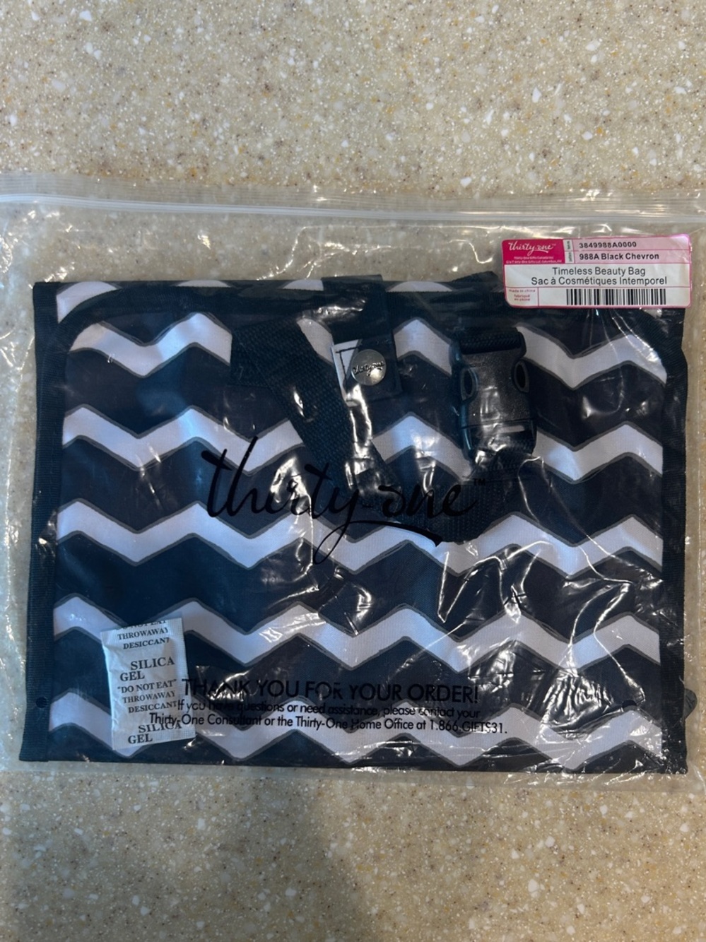 thirty-one Black and White Chevron Cosmetic Tote